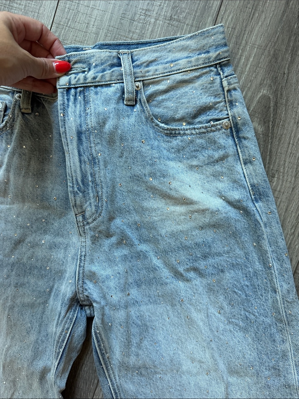 Pistola Light Blue High-Waist Women's Jeans with Subtle Stud Detail